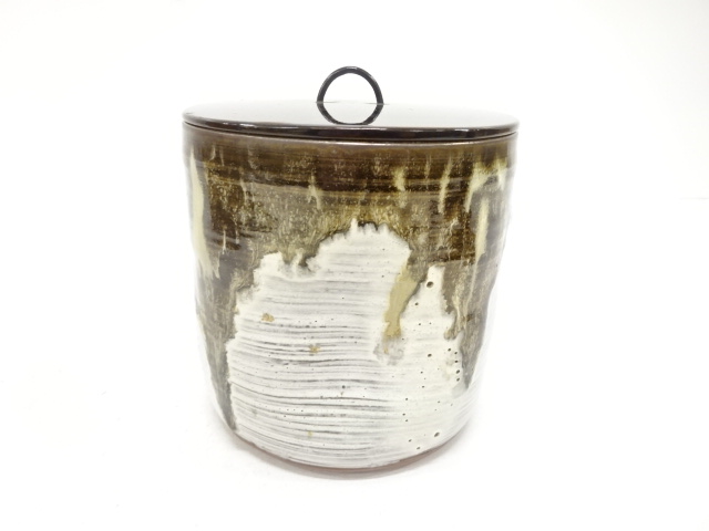 高取焼　窯変　水指（保護箱付）